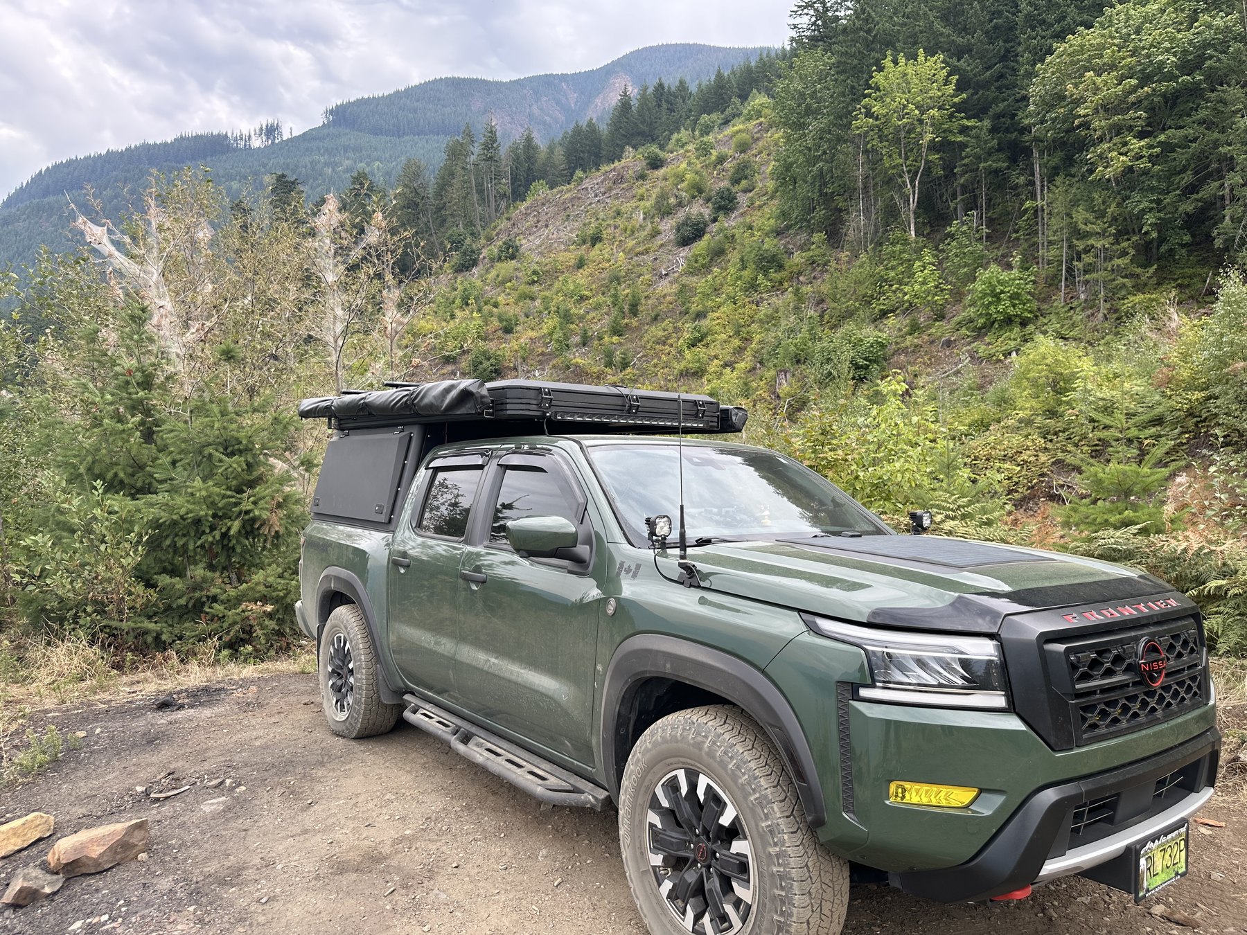 Truck at mountain pullout