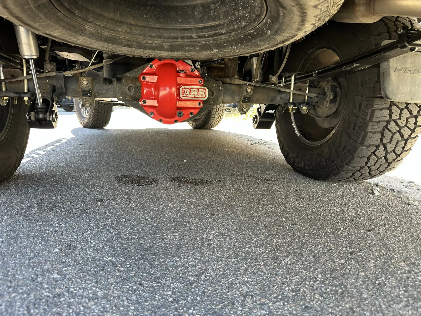 ARB differential cover installed beneath the Frontier